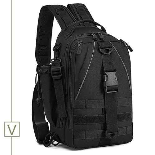 Тактическая сумка-рюкзак через плечо TYP 077, цвет Черный