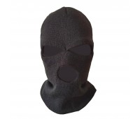 Балаклава-шапка-маска зимняя вязаная (черная)