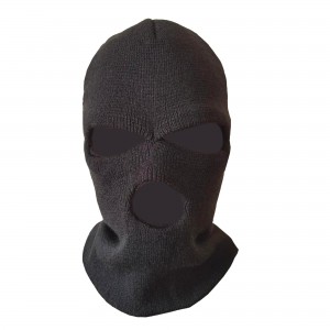 Балаклава-шапка-маска зимняя вязаная (черная)